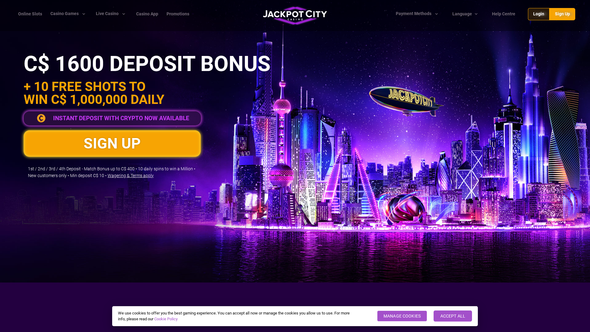 Jackpot City casino website